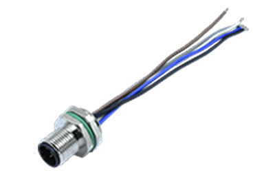 M12 D-Coding 4Pins Female Panel Connector Panel Type (Rear Lock) With Cable