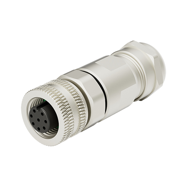 M12 A-Coding 8Pins Female Straight Assembly Connector