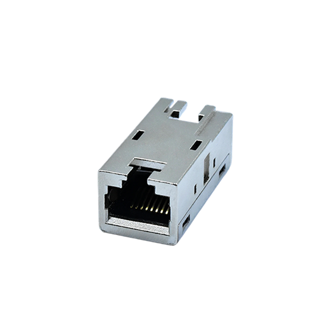 Tool-free zinc alloy gigabit mating 180-degree RJ45 connector