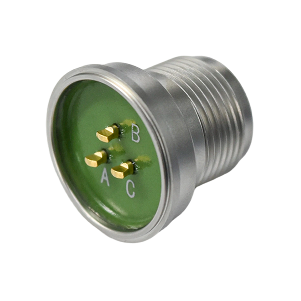 Glass Textile Series Stainless Steel 3 Cores Male Panel Socket