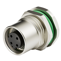 M12 4 pole female inside locking panel push-pull self-locking connector