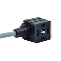 M12 Type A 4 pole female to 4 pole solenoid PUR cable