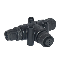 M12 5Pin A-Coding (Micro) T-Connector Plastic Screw