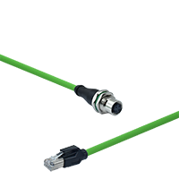 M12 D CODING 4P/F TO RJ45/M CABLE