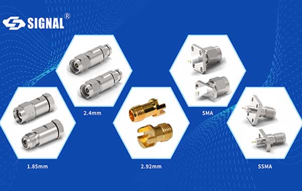 What are the common configuration codes for RF coaxial connectors?