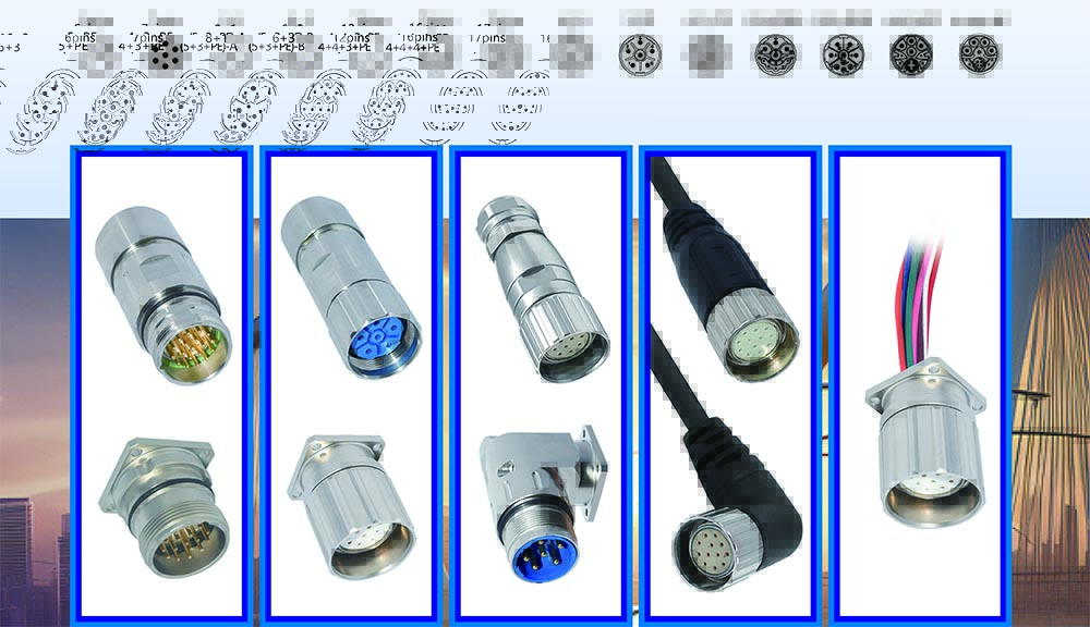 How does an M23 connector connect to industrial servo motors